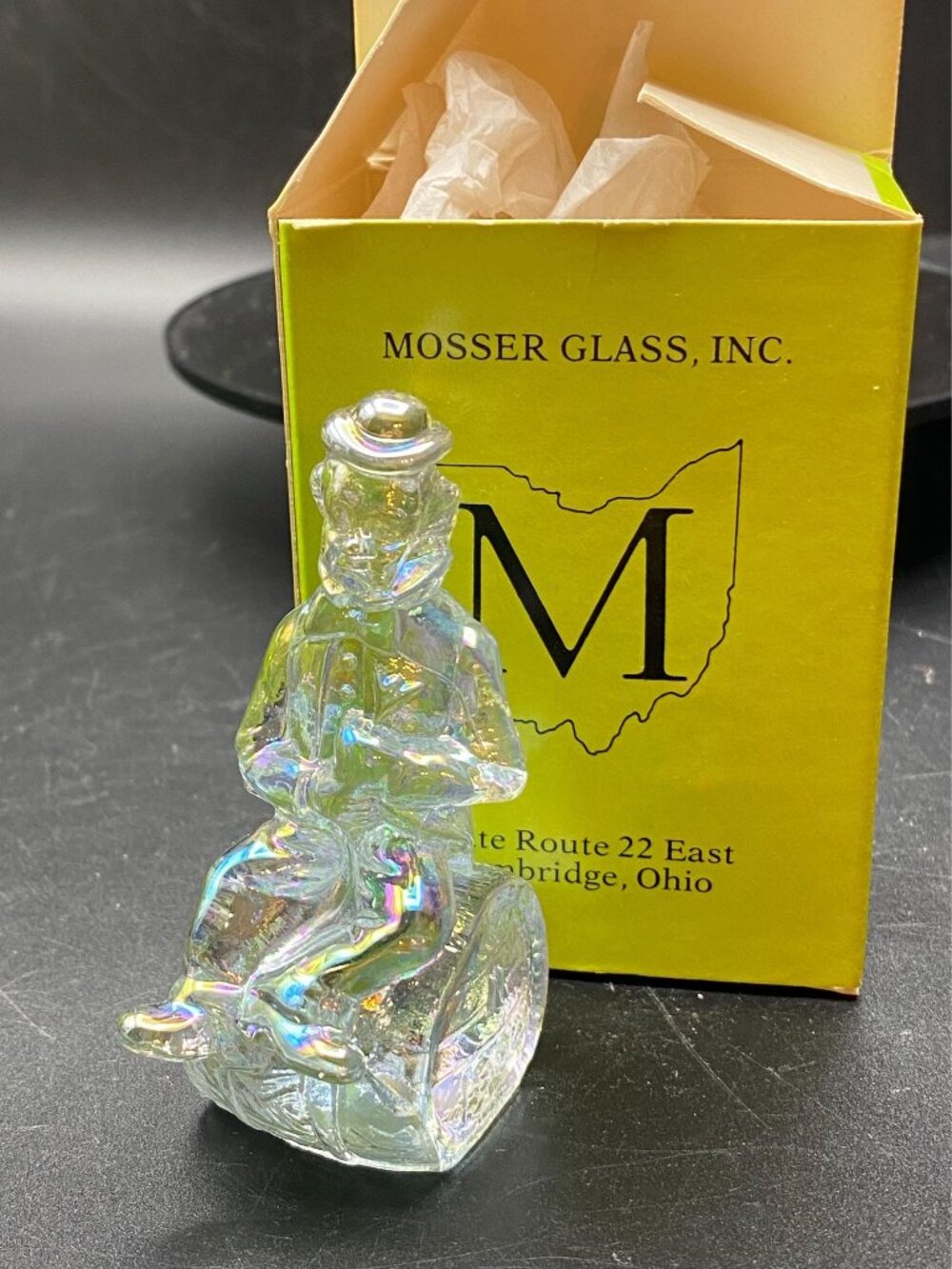 Mosser Clown “Toby” Clear Iridescent